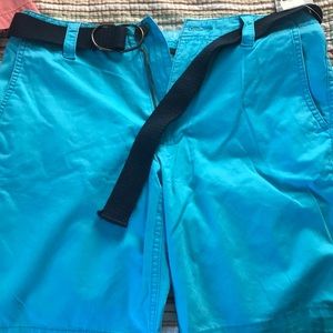 Light blue shorts with belt